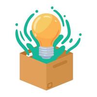 bulb idea in box vector