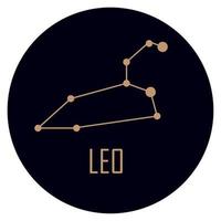 leo constelación estrellas doradas vector