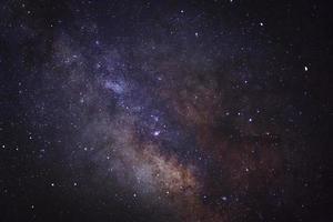 Milky way galaxy with stars and space dust in the universe, Long exposure photograph, with grain. photo