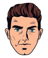 head man pop art vector