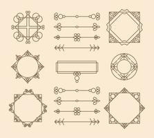 nine vintage frames vector