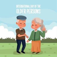 international older persons day card vector