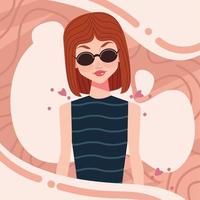 woman wearing sunglasses vector