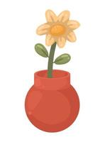 red vase with flower vector