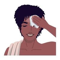 afro man cleaning face vector