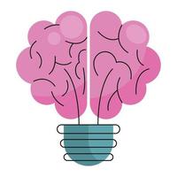 brain with light bulb vector