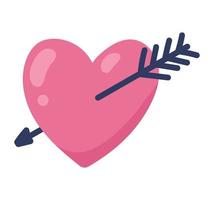 pink heart with arrow vector