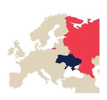 map with russia and ukraine vector