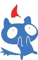 dibujos animados de navidad de gato kawaii vector