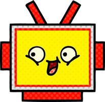 comic book style cartoon robot head vector