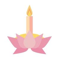 pink lotus with candle vector