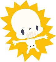 cartoon kawaii electrocuted skeleton vector