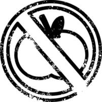 no healthy food distressed icon vector