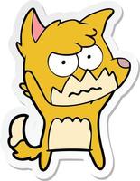 sticker of a cartoon annoyed fox vector