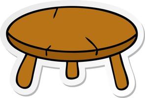 sticker cartoon doodle of a wooden stool vector