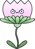 gradient shaded cartoon flower vector