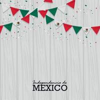 independencia de mexico lettering postcard vector