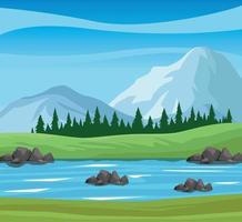 river in beauty landscape vector