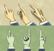 six fingers points drawn vector
