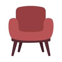 sofá rojo muebles de salón vector