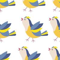 coloridos pájaros de patrones sin fisuras. pájaros exóticos en diferentes poses de impresión. ilustración vectorial vector