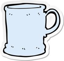 sticker of a cartoon mug vector