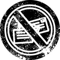 no mail distressed icon vector