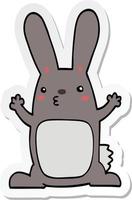 sticker of a cartoon rabbit vector