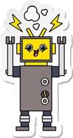 sticker of a cute cartoon robot vector