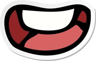 sticker of a cartoon happy mouth vector