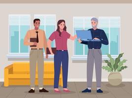 three business persons working vector