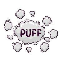 puff comic expression word vector