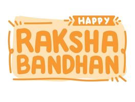 raksha bandhan orange lettering vector