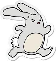 sticker of a cartoon rabbit vector