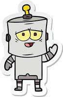 sticker of a cartoon robot vector