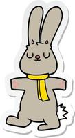 sticker of a cartoon rabbit vector