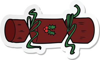 sticker of a xmas cracker cartoon vector