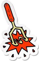 sticker of a cartoon potato masher vector