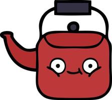 cute cartoon kettle vector