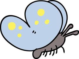 mariposa de dibujos animados dibujados a mano peculiar vector