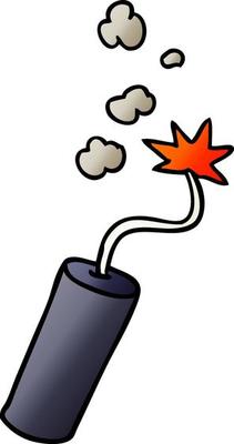 gradient cartoon doodle of a lit dynamite stick