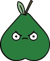 cute cartoon angry pear vector