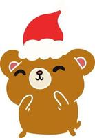 dibujos animados de navidad de oso kawaii vector