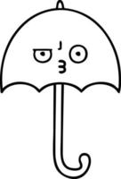 line drawing cartoon umbrella vector