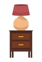 lamp in wooden drawer vector