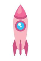 pink rocket startup vector