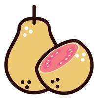 fresh guavas fruits doodle vector