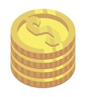 golden coins isometric vector