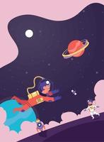 astronauts and planets space vector