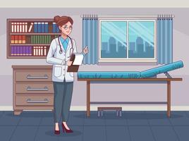 female doctor in workplace vector